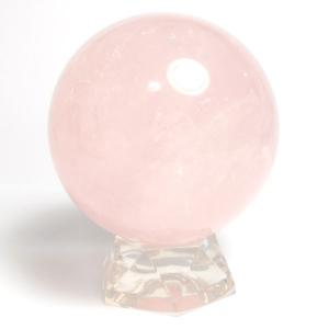ローズクォーツ(紅水晶) 丸玉 77mm 台座付き 天然石 パーワーストーン