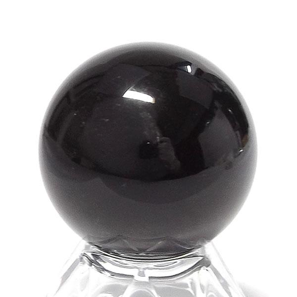 モリオン(黒水晶) 丸玉 台座付き 直径 約35mm〜39mm