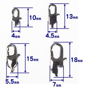 ナスカン ステンレス製 留め具 1個 10mm...の詳細画像1