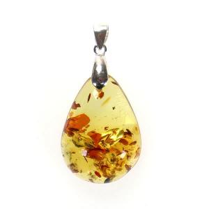 アンバー 琥珀 ペンダント しずく型 ドロップ ペンダント トップ