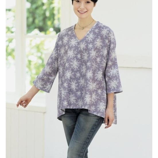 高橋恵美子デザイン　手ぬいのVネックチュニック　型紙　M　L　LLサイズ【型紙/縫い代付き/パターン...