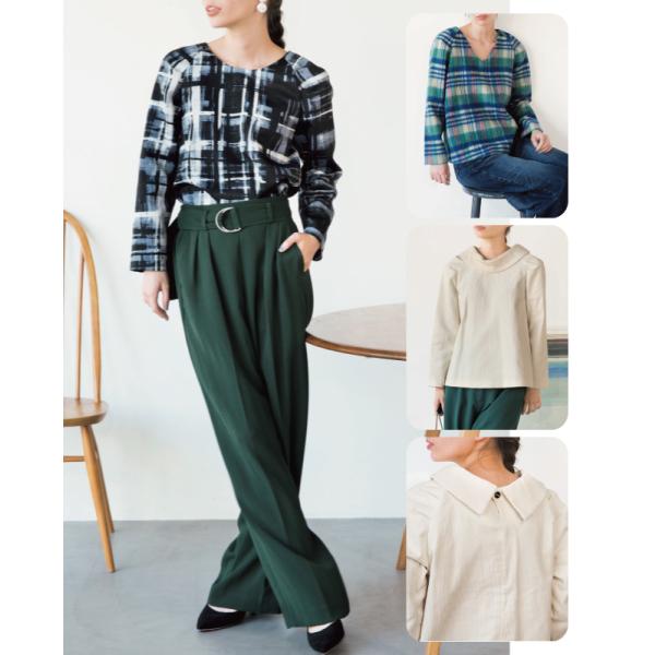 ラグランスリーブプルオーバー　design by かたやまゆうこ　型紙　S M L LLサイズ【ブテ...