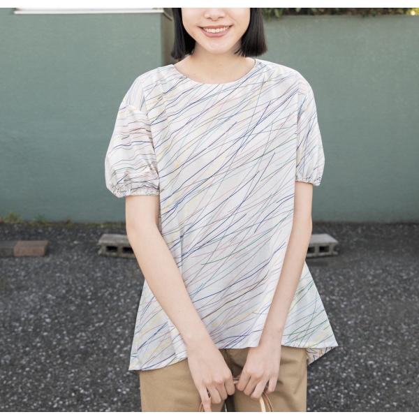 パフスリーブブラウス　型紙　S　M　L　LLサイズ【型紙/パターン/縫い代付き/ブラウス/レディース...