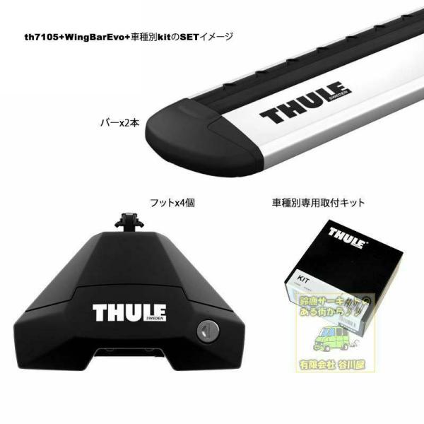 THULE キャリアset  BMW:MINI:クラブマン:[F54]系 RR無し用 th7105 ...