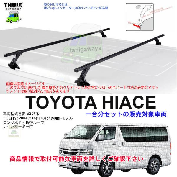 4/2店在庫アリ THULE スーリー正規品 トヨタ ハイエース 標準ルーフ標準幅200系用(th9...