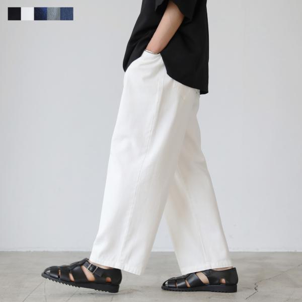 デニム ワイドパンツ メンズ テーパード ゆったり ブルー 水色