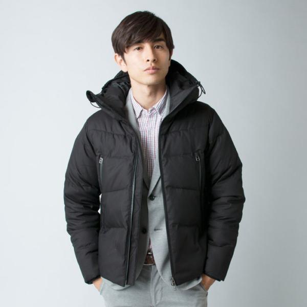 ダウンジャケット メンズ  ヘリンボーン ＆ ウィンドウペン アルピニスト フード アウター ダウン