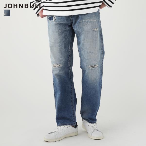 デニムパンツ メンズ 夏 冬 ジーンズライク ダメージ リペア ユーズド加工 セルヴィッチ