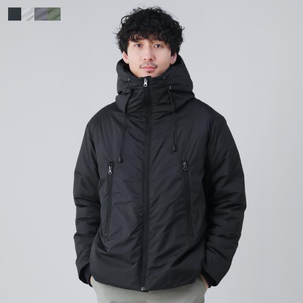 中綿ジャケット 中綿ブルゾン メンズ 冬 秋 中綿 フード ボリュームネック ハイネック シームレス...