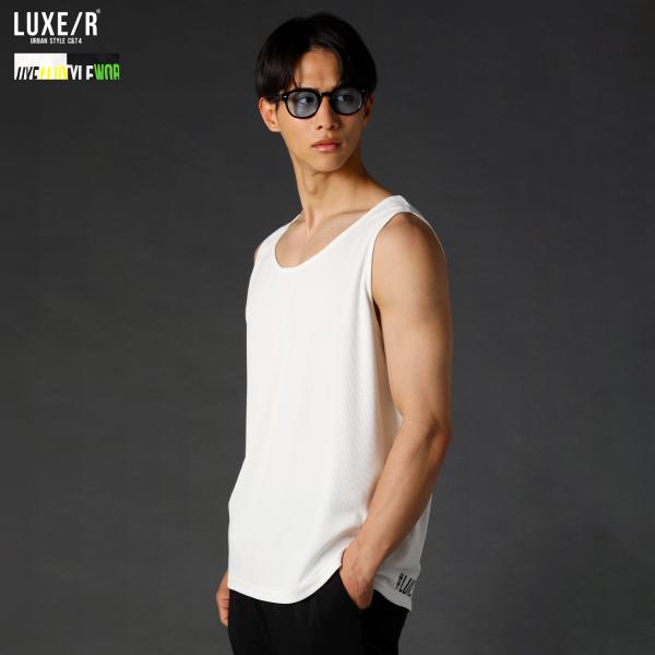 タンクトップ インナー メンズ 夏 メッシュ素材 伸縮性 ストレッチ 速乾 ポリエステル プリント ...