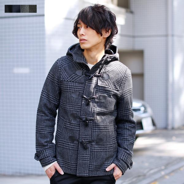 ダッフルコート コート アウター メンズ 冬 冬物 メンズファッション ウール メルトン ショート ...