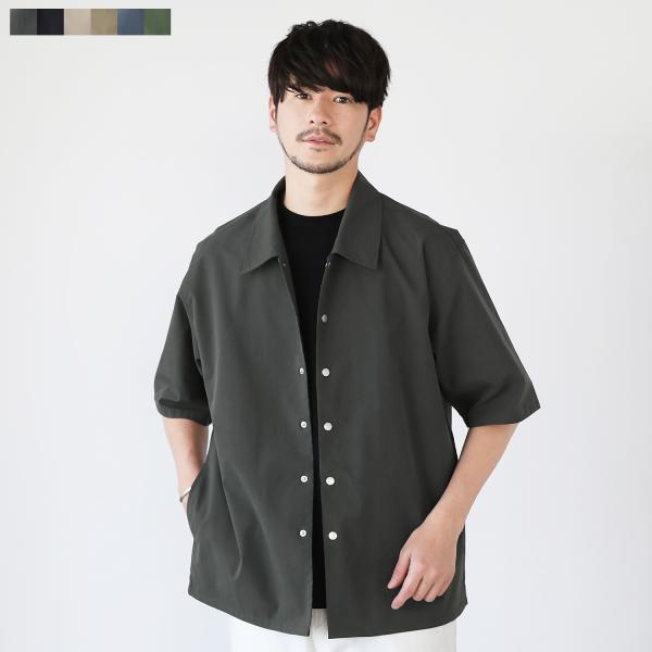 コーチジャケット シャツジャケット アウター メンズ 夏 秋 半袖 5分袖 サイドマット