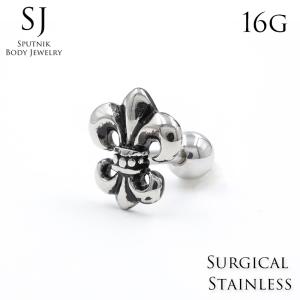 リリー シルバー ピアス 1P 片耳用 スタッドピアス フレア 百合の紋章