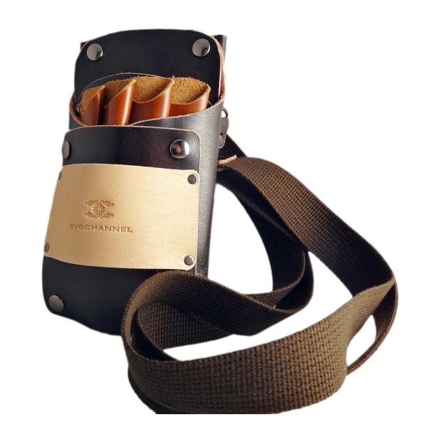 「コロラート」 coler leather　 ◆チョコレートブラック　最高級天然極本革　レザーシザー...