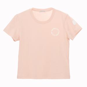 モンクレール MONCLER Tシャツ トップス カットソー レディース ピンク ロゴ 8079710 829FB 511 XS コットン 綿  MAGLIA GIROCOLLO