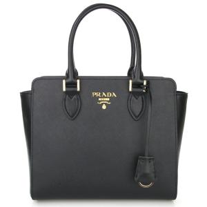 プラダ PRADA ハンドバッグ サフィアーノ/ソフトカーフ ブラック 1BA113 レディース 2WAY レザー ハンドバッグ 新デザイン