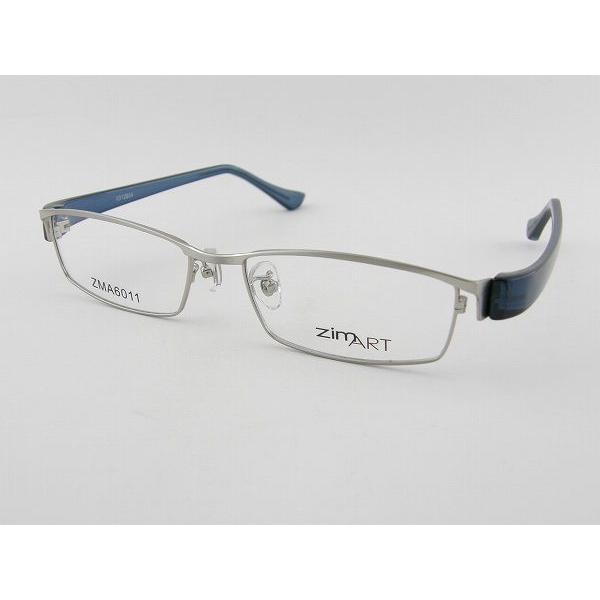 ジムアート zimART 6011-2 セット スクエア 青 眼鏡 ビジネス めがね スーツ 度付き...