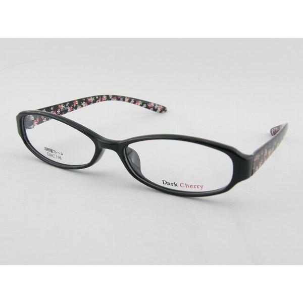 ダークチェリー 196-4 レンズセット 女性 お花 伊達 ビジネス 超軽量 度付き 度無し ガーリ...