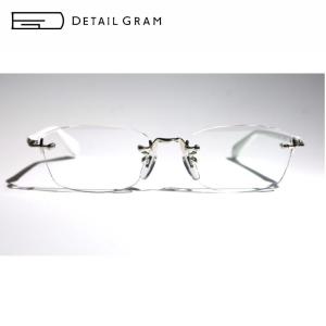 メガネフレーム 眼鏡 DETAIL GRAM ディテールグラム DG0027 52サイズ スクエア リムレス ツーポイント メガネ 度付き対応 日本製 アセテート チタン 送料無料