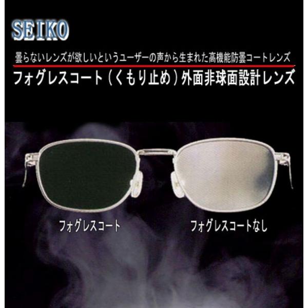 フォグレスSEIKOメガネレンズ 1.74AS非球面 度付可 曇り防止 レンズ