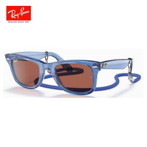 サングラス Ray-Ban レイバン ORIGINAL WAYFARER COLORBLOCK RB2140F 6587C5 52サイズ ポリッシュ トランスペアレントブルー カラーレンズ  スクエア UVカット｜squacy