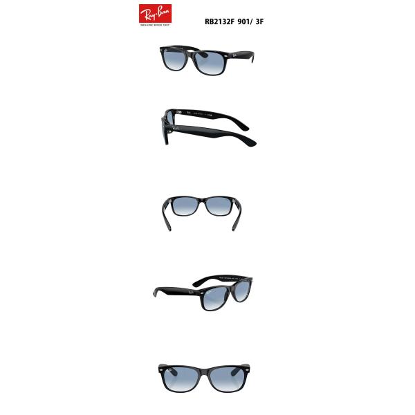 サングラス Ray-Ban レイバン B2132F 901/3F 55 ポリッシュブラック/ブルー ...