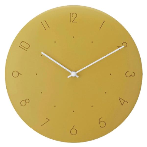 インターフォルム 掛け時計 カルマル CL-4340YE イエロー ホワイト マット 直径28cm ...