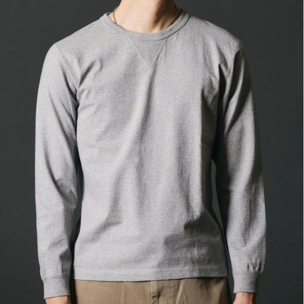 バーンズ アウトフィッターズ Tシャツ メンズ 長袖 無地 厚手 クルーネック 両Vガゼット