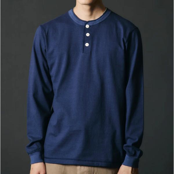 バーンズ アウトフィッターズ Tシャツ メンズ 長袖 無地 厚手 ヘンリーネック