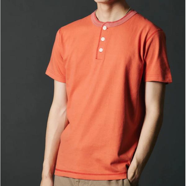 ヘンリーネック Tシャツ 日本製 メンズ BARNS OUTFITTERS BR-8146 綿100...