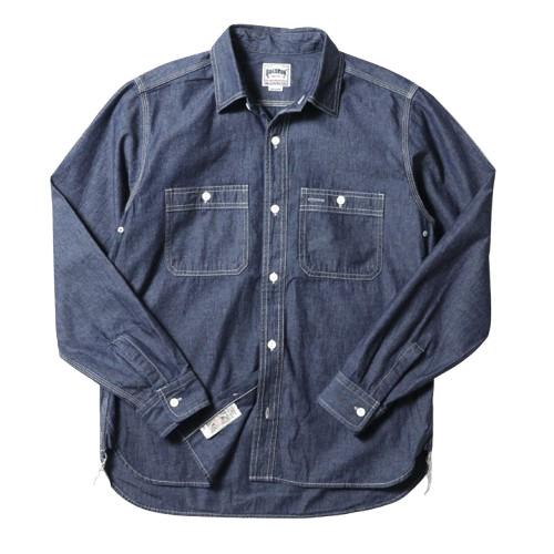 HOUSTON ヒューストン シャンブレーシャツ メンズ ワークシャツ 長袖 アメカジ