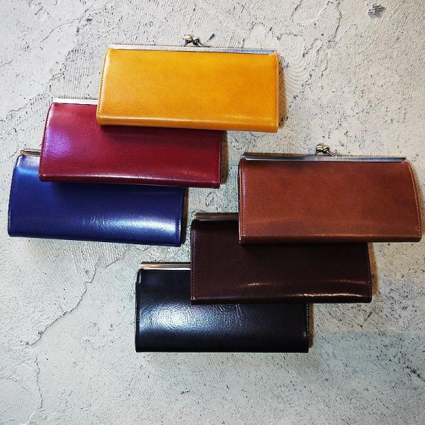 イタリアンレザー がま口財布 レディース メンズ  長財布 カード入れ がま口 小銭入れ 口金 がま...