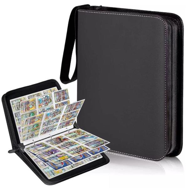 Cosrogo カードファイル,9つのポケットに900枚のカードを収納可能、50枚、PU 表面の防水...