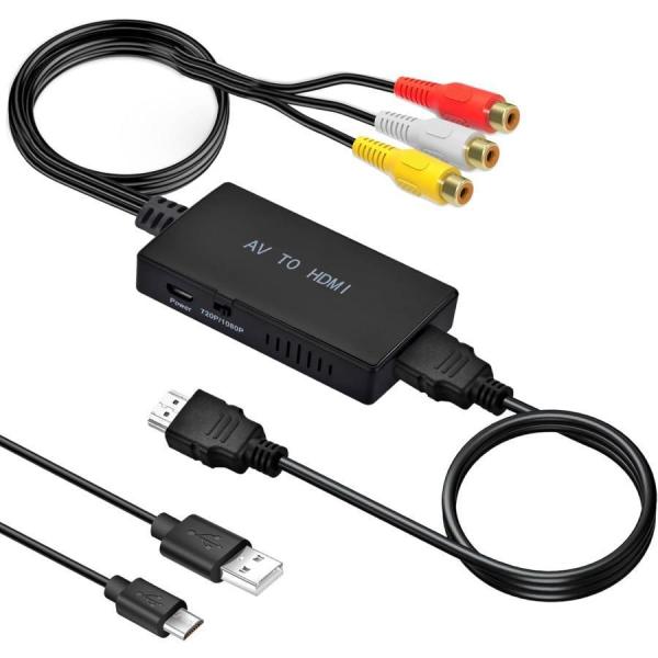 RCA to HDMI 変換コンバーター AV コンポジット hdmi 変換アダプタ 3色端子 hd...