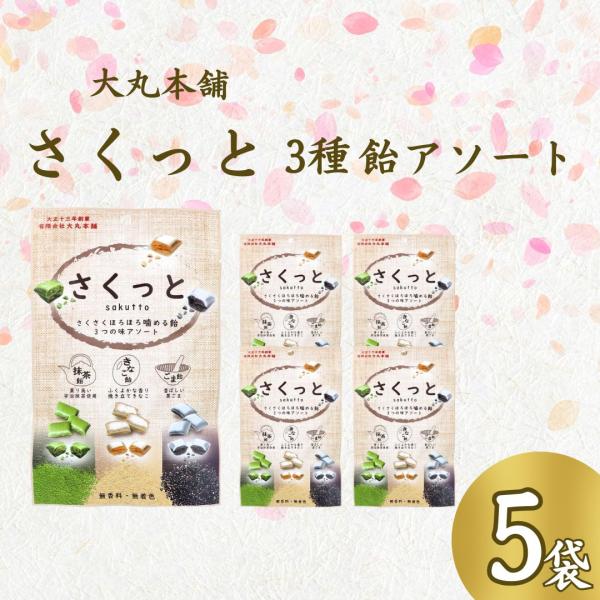 お菓子 飴 キャンディ 個包装 大丸本舗 さくっと3つの味アソート 5袋