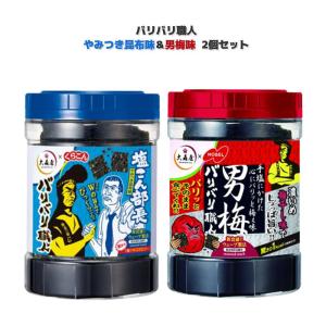 味付け海苔 大森屋 海苔 のり バリバリ職人 男梅味 やみつき昆布 各1個 計2個 ポイント消化 利用