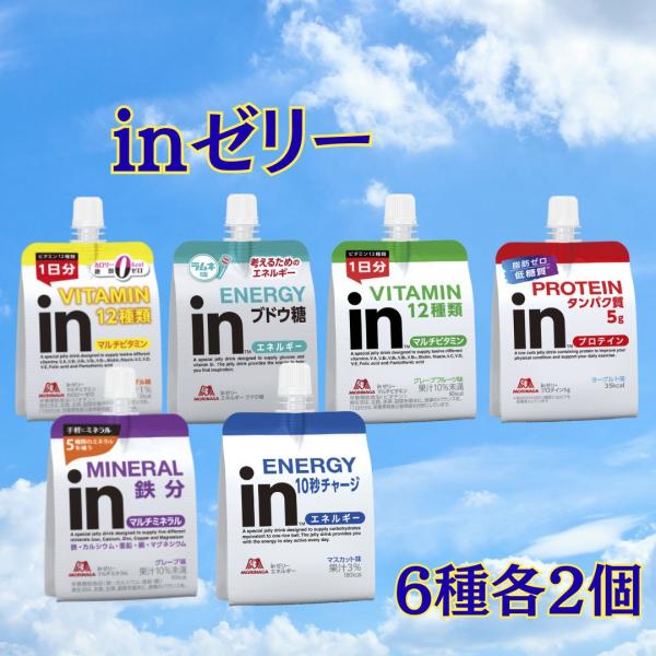 ゼリー 飲料 森永製菓 inゼリー 6種各2個 栄養補給 熱中症対策 チャージ ポイント利用