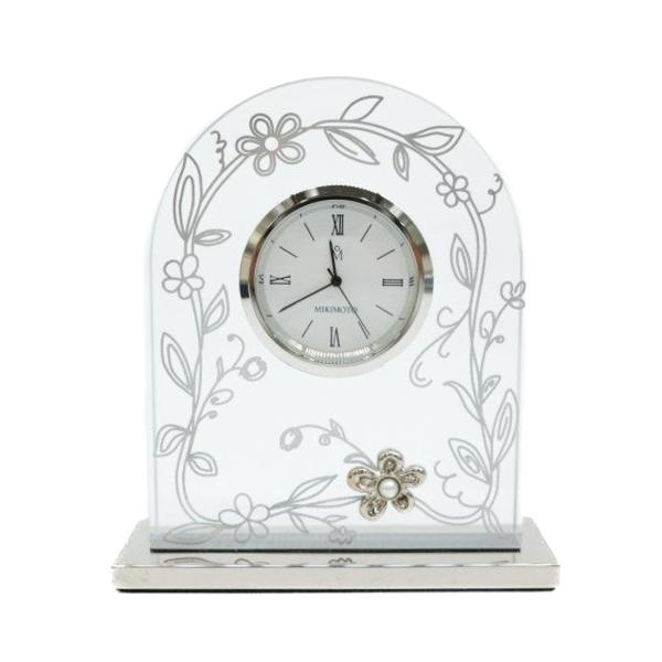 ミキモト MIKIMOTO 置時計 時計 ホワイト文字盤 パール ベビーパール