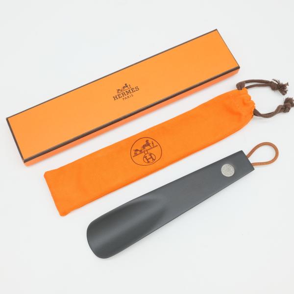 HERMES エルメス 靴ベラ シューホーン ウッド ブラック 黒