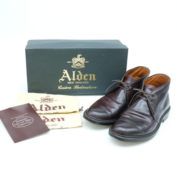 ALDEN オールデン チャッカブーツ コードバン ブーツ カーフ レザー バーガンディ 71/2 ...