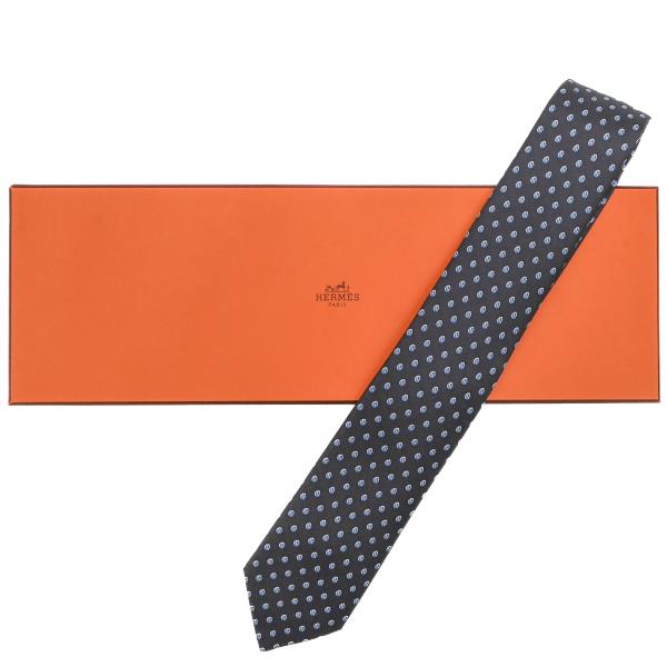 【お値引き】【未使用品】HERMES エルメス POLKA rivse ネクタイ アンスラサイト グ...