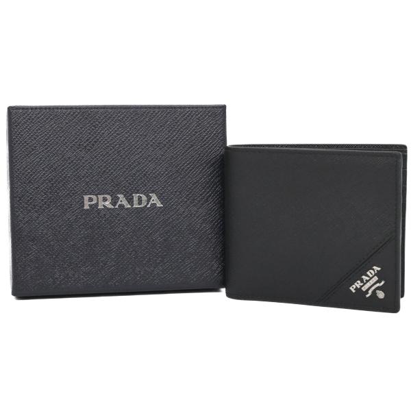 【美品】PRADA プラダ サフィアーノ 2つ折り 札入れ ウォレット カードケース コインケースな...