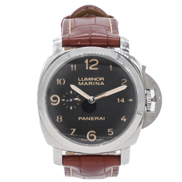 【美品】PANERAI パネライ ルミノール マリーナ 自動巻き 腕時計 ウォッチ 時計 ブラック文...