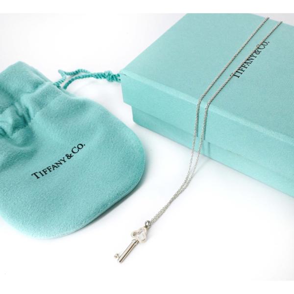 【未使用品】Tiffany&amp;Co. ティファニー トレフォイル キー ネックレス ペンダント SV9...