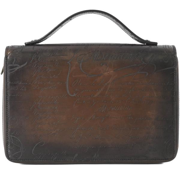 【美品】Berluti ベルルッティ イタウバ ワイド トバコ カリグラフィ ラウンドファスナー ロ...