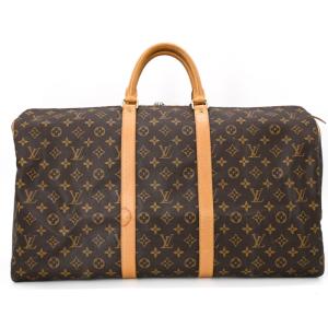 LOUIS VUITTON ルイ・ヴィトン キーポル 55 ボストンバッグ モノグラム ブラウン レザー 旅行鞄 M41424 ネームタグ・ポワニエ欠品