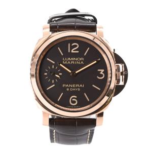 【美品】PANERAI パネライ ルミノール マリーナ 8デイズ オロロッソ 自動巻き 腕時計 ウォッチ 時計 ブラウン文字盤 PAM00511