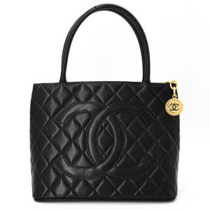 CHANEL シャネル キャビアスキン 復刻 トート ハンドバッグ ブラック 黒 シール有 ココマーク ゴールド金具