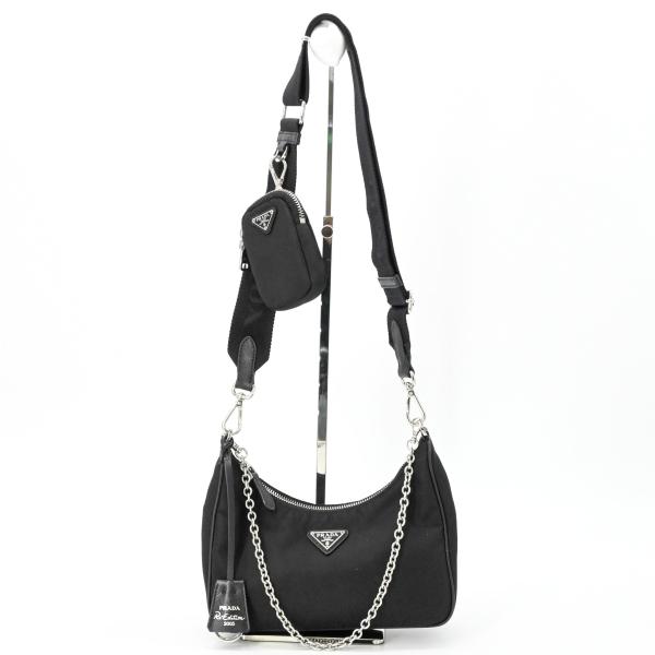 【美品】PRADA プラダ テスート ナイロン レザー ショルダーバッグ ポーチ付き ハンドバッグ ...
