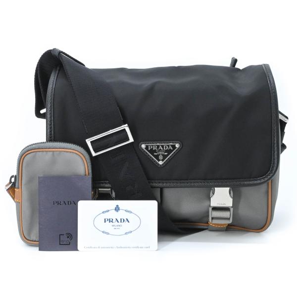 【未使用品】PRADA プラダ テスート Re-Nylon トライアングル ショルダー 肩掛け ブラ...